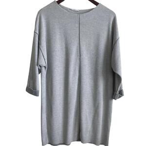 Zara Knit Women Shift Dress S Gray Casual Effortless Neutral Relaxed Travel Cozy